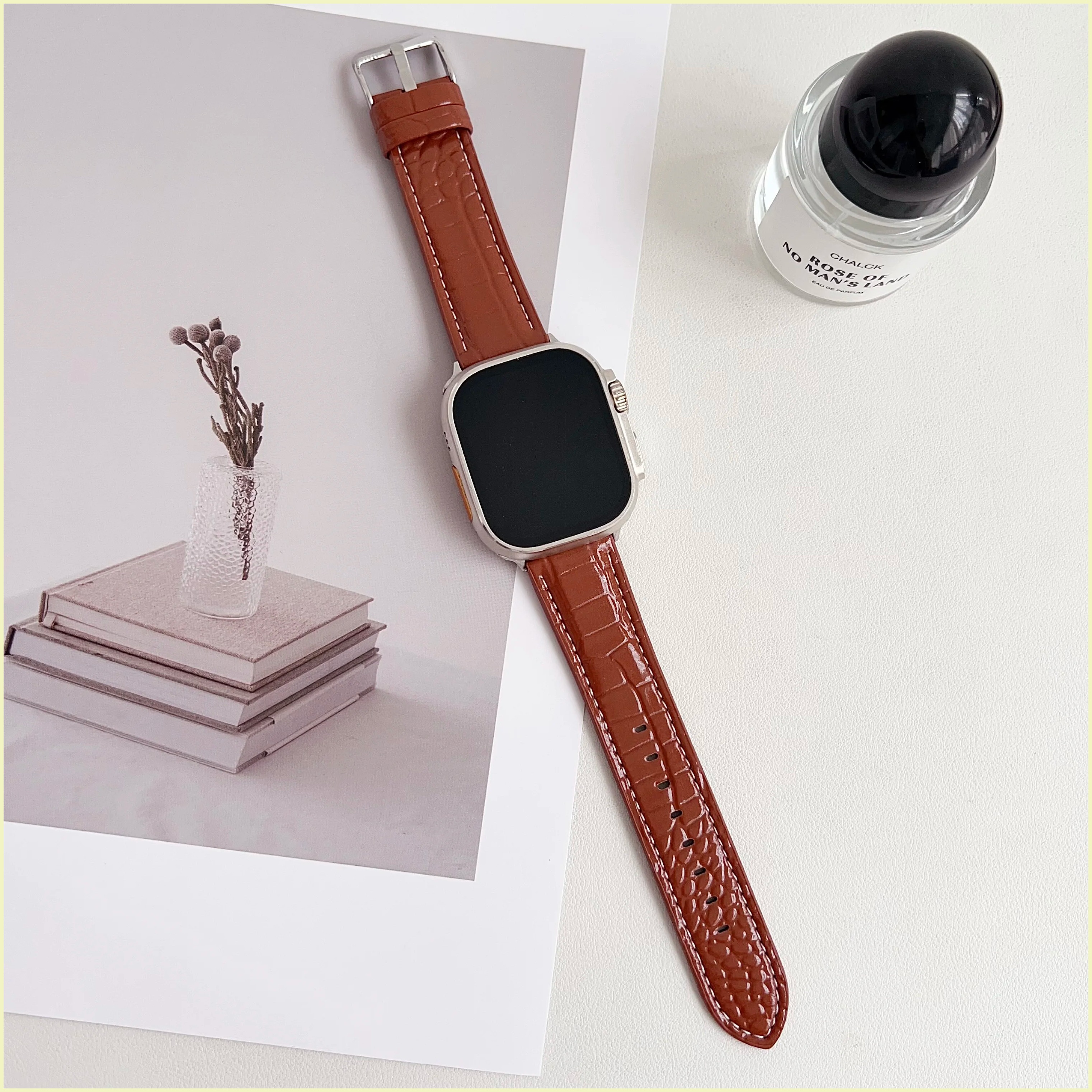 [Bán chạy nhất] da hoa văn cá sấu dây đeo iWatch HK10 HK9 Pro Max Band 44/45mm 42/38mm 49mm hk8 Pro 