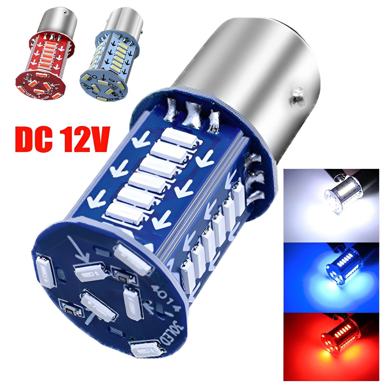2 cái xe máy Đèn nháy LED Đèn phanh 1157 30SMD đèn đuôi xe đảo ngược bóng đèn cảnh báo an toàn