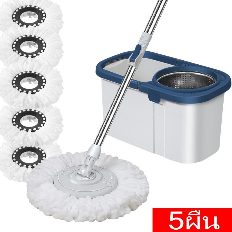 ชุดถังปั่นไม้ม๊อบ Spin Mop ไม้ถูพื้น ไม้ม๊อบถูพื้น ถังปั่นไม้ม๊อบ ไม้ม็อบถูพื้น ชุดถังปั่นสแตนเลส พร้อมไม้ถูพื้นและผ้าม๊อบ ใช้งานง่าย ราคา 158 บาท*ส่งฟรี