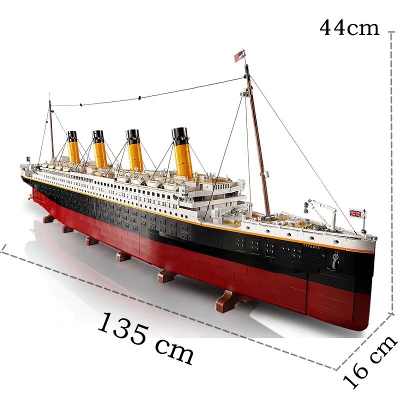 Compatible with LEGO Cổ phiếu sáng tạo tàu Titanic khối xây dựng mô hình lắp ráp MOC gạch thuyền xây dựng 9090 chiếc phù hợp 10294 quà tặng đồ chơi Aldult