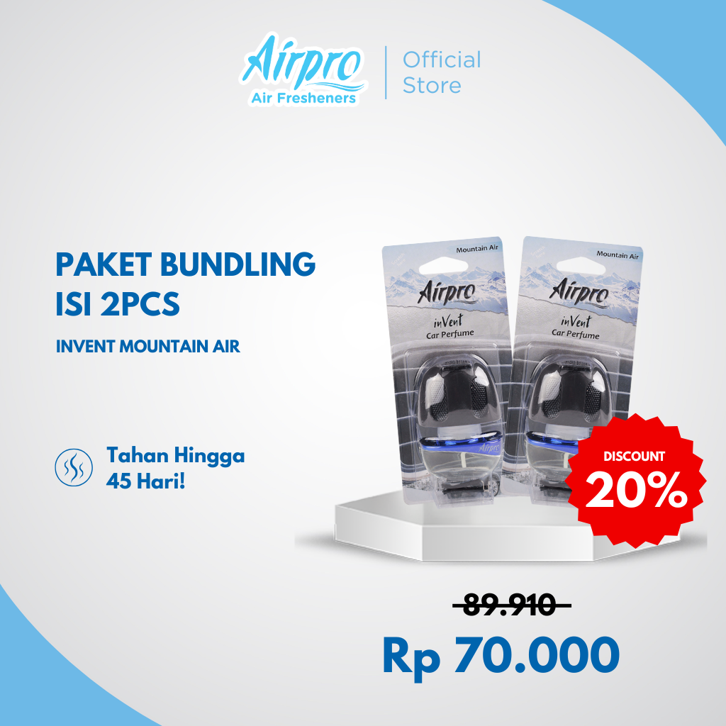 Airpro Invent Mountain Air Package Contains 2 Pcs - Car Fragrance & Perfume Harga 70,000 rupiah*Gratis Ongkir