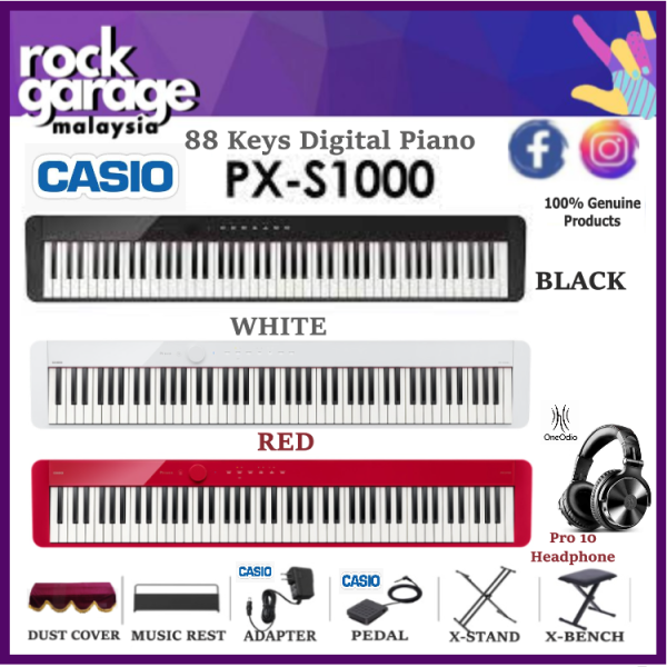 Casio PX-S1000 88 Keys Digital Piano with Bench, Stand, Sustain Pedal & Oneodio Pro 10 Headphone (PXS1000 ) Malaysia