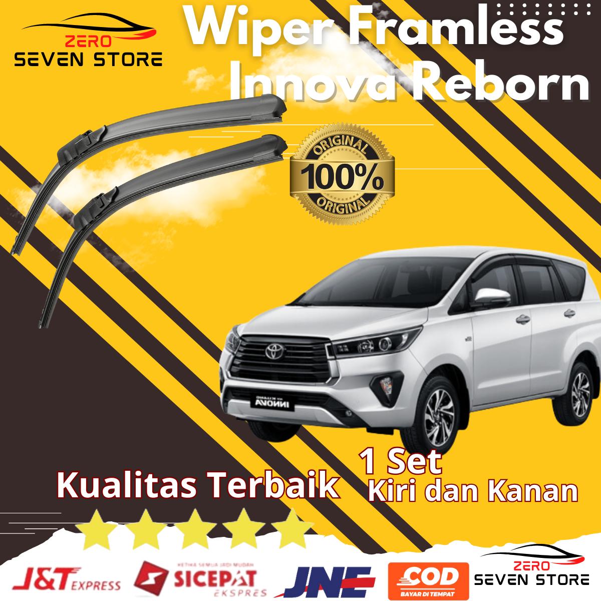 (bisa COD) Wiper Mobil Toyota Kijang Innova Reborn 2016 - Sekarang Frameless 1 Set Kiri dan Kanan Tanpa Rangka Besi Blade Kaca Karet Kendaraan Motorcycle Harga 50,000 rupiah*Gratis Ongkir