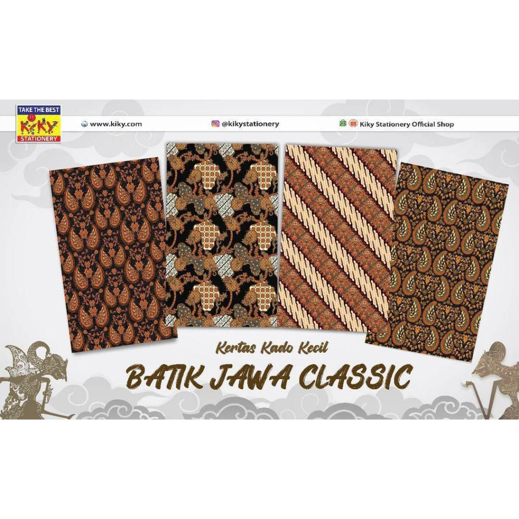 RGT- 10 Lembar Kertas Kado Glossy BATIK JAWA By Kiky