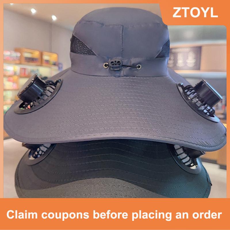 【ZTOYL】 หมวกกันแดดสำหรับออกค่ายกลางแจ้งหมวกชาวประมงหมวกพัดลมพลังงานแสงอาทิตย์แบบพกพาหมวกชาร์จพลังงานแสงอาทิตย์พร้อมพัดลมสำหรับทุกเพศ ราคา 229 บาท*ส่งฟรี