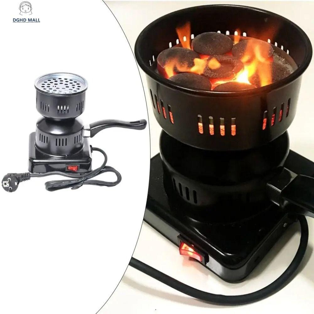DGHD 600W Bếp điện Di động Phích cắm EU/UK 220V Bếp than Dụng cụ tiệc BBQ Đen Lò sưởi than BBQ