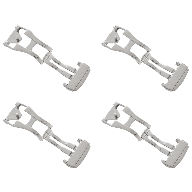 [Waanon]4pcs 18mm Stainless Steel Deployant Watch Strap Folding Buckle Clasp for , Smooth 18mm
