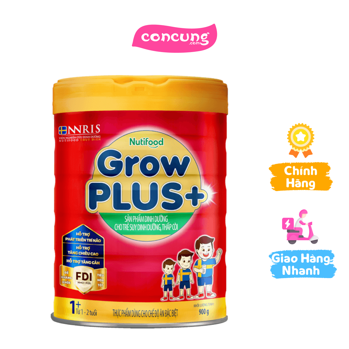 Sữa GrowPLUS+ Đỏ 1+ 900g cho Bé 1-2 Tuổi – Tăng Cân Phát Triển Toàn Diện