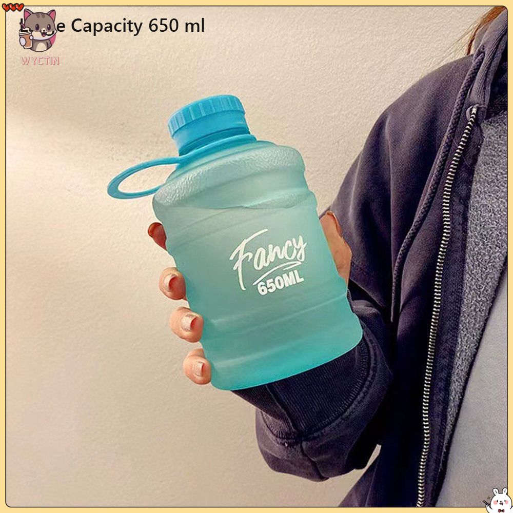 ⚡Giảm giá⚡Chai nước dung tích lớn 650ml, xô trà sữa mini, chai nước nhựa mờ chất liệu nhựa cứng, chai nước đa chức năng cầm tay