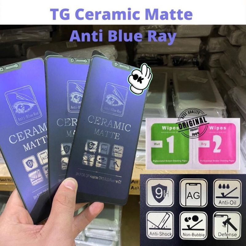 TEMPER GALSS BLUE CERAMIC MATTE ANTI RADIASI ANTI PECAH INFINIX HOT 11 PLAY /HOT 10 PLAY /HOT 9 PLAY Harga 9,999 rupiah*Gratis Ongkir