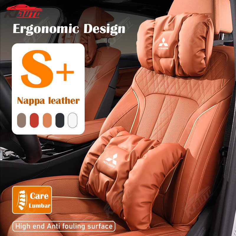 Mitsubishi Cloud Cotton Headrest Pillow Lumbar Support High End Anti Fouling Leather Luxury Car Accessories for Xpander Delica Pajero Sport L200 Fuso Eclipse Cross Attrage Mirage ราคา 389 บาท*ส่งฟรี