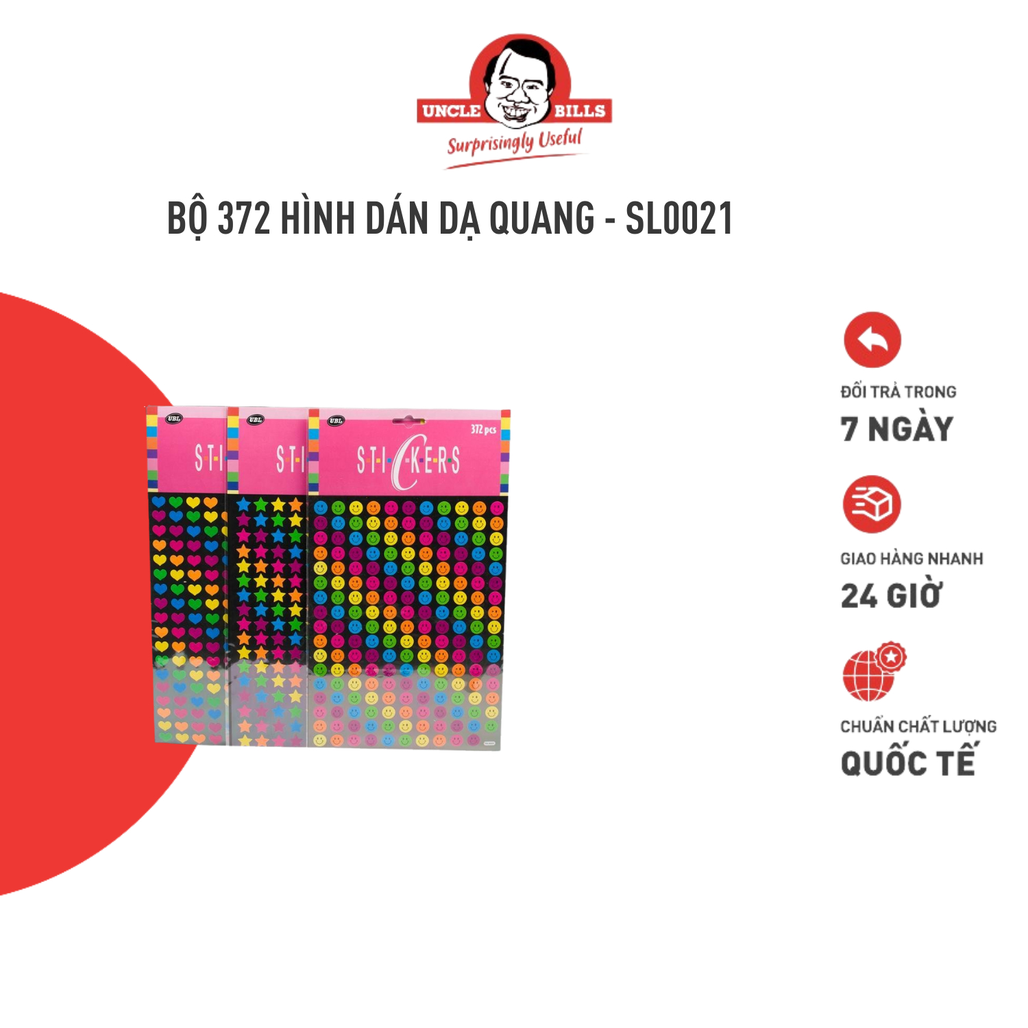 Bộ 372 hình dán dạ quang ubl sl0021