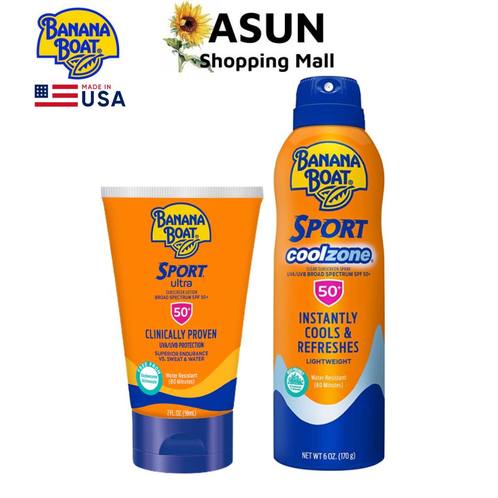 Kem Chống Nắng Banana Boat Sport Ultra SPF50+ PA++++ Dạng Xịt (170g) Và Tuýp (90ml) USA