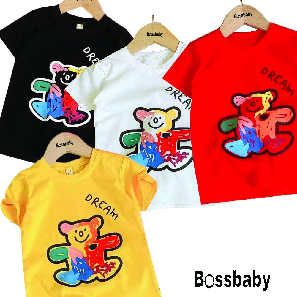 Set 2 Áo thun bé trai, bé gái hình gấu nhiều màu cho bé 6kg-29kg.AL10.