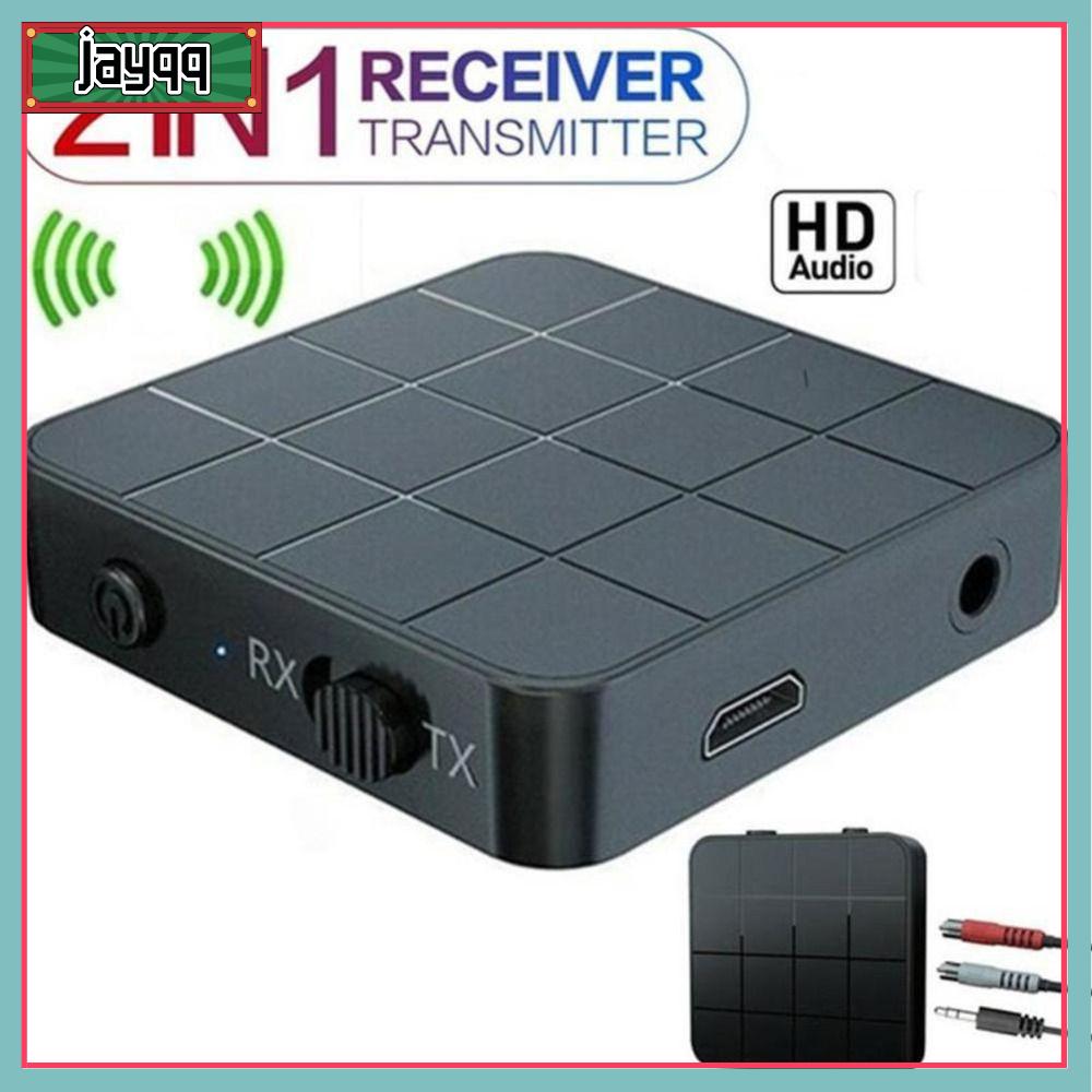 JAYQQ Bluetooth 5.0 Bộ thu phát âm thanh với micro 3.5mm Thiết kế 2 trong 1 Bộ chuyển đổi RCA HD Kết nối RCA Bộ chuyển đổi Bluetooth máy tính cá nhân
