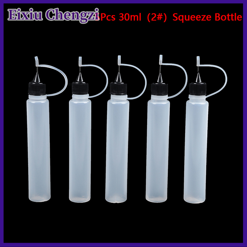 Eixiu 5 cái dụng cụ bôi keo 30ml/50ml chai Bóp kim để tự làm giấy cuộn