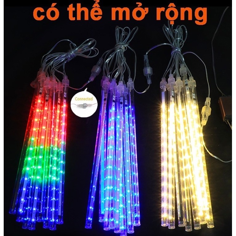 Bộ LED hiệu ứng sao băng 8 thanh 50cm treo thả ngoài trời Chống nước - Đèn led sao băng trang trí ngoài trời (giá sỉ)