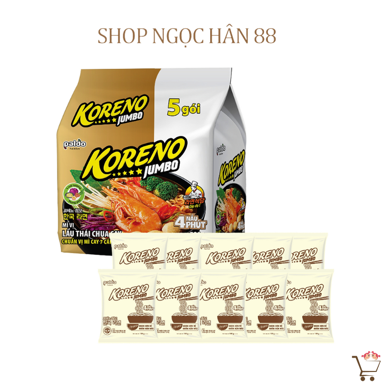 Lốc 5 gói Mì Koreno Jumbo vị lẩu thái chua cay 100gr