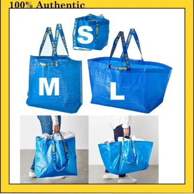 (2PCS) IKEA FRAKTA BAG Woven Storage Bag Folding Shopping Bag Large Capacity Tote Bag Storage Bag