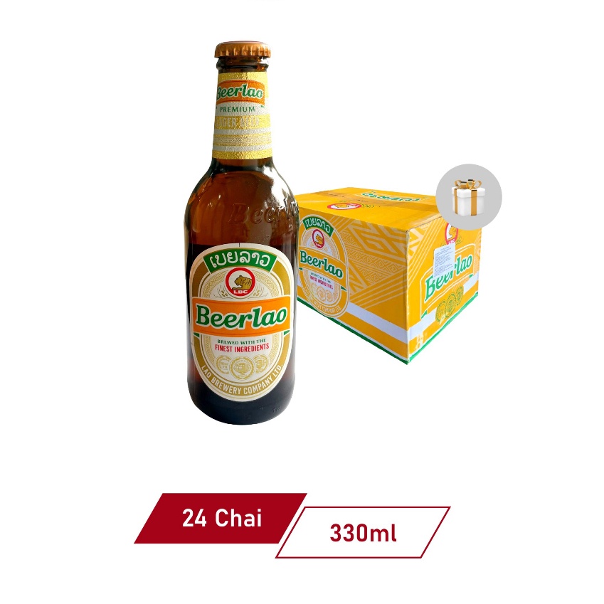 Bia Lào - Beerlao - nhập khẩu Lào - 1 thùng 24 chai 330ml