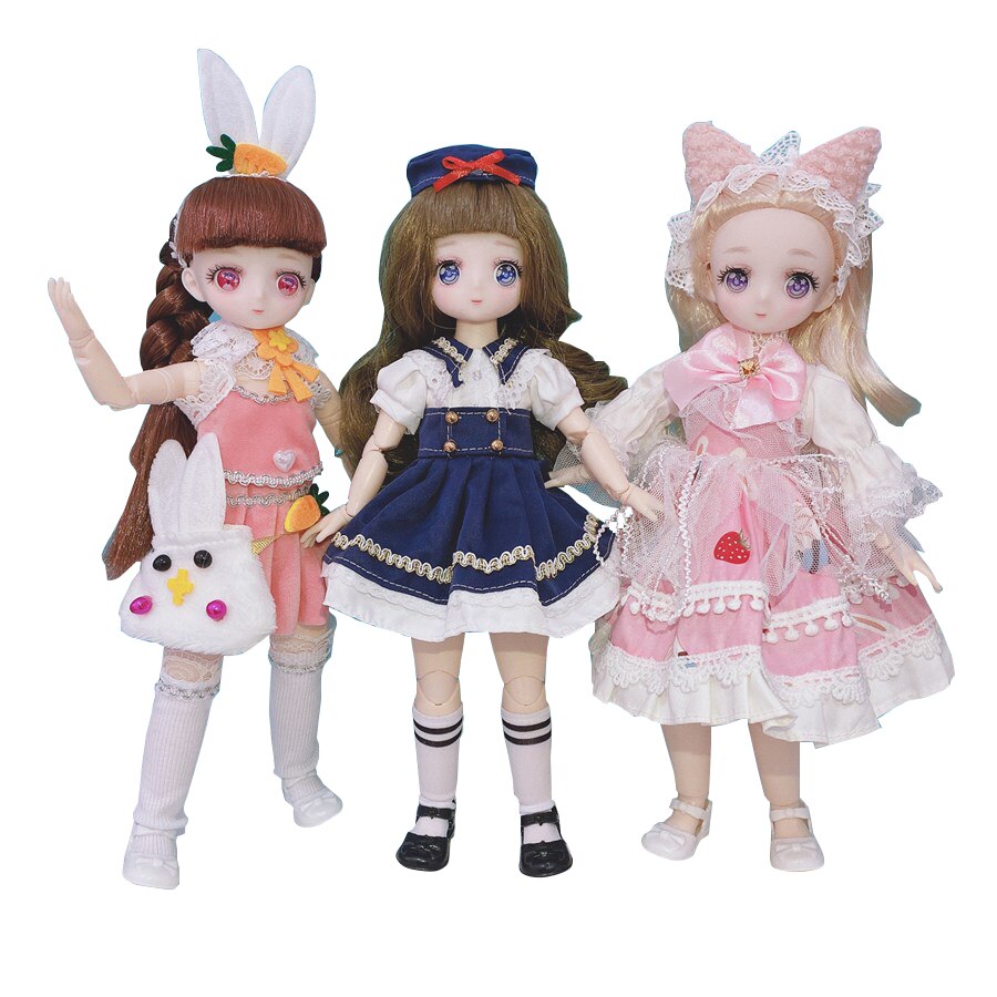 Anime Doll Whole Set Lovely Girl With 3D Colorful Eyes 22 Jointed Movable  Body For Children Surprise Girls Birthday Gifts