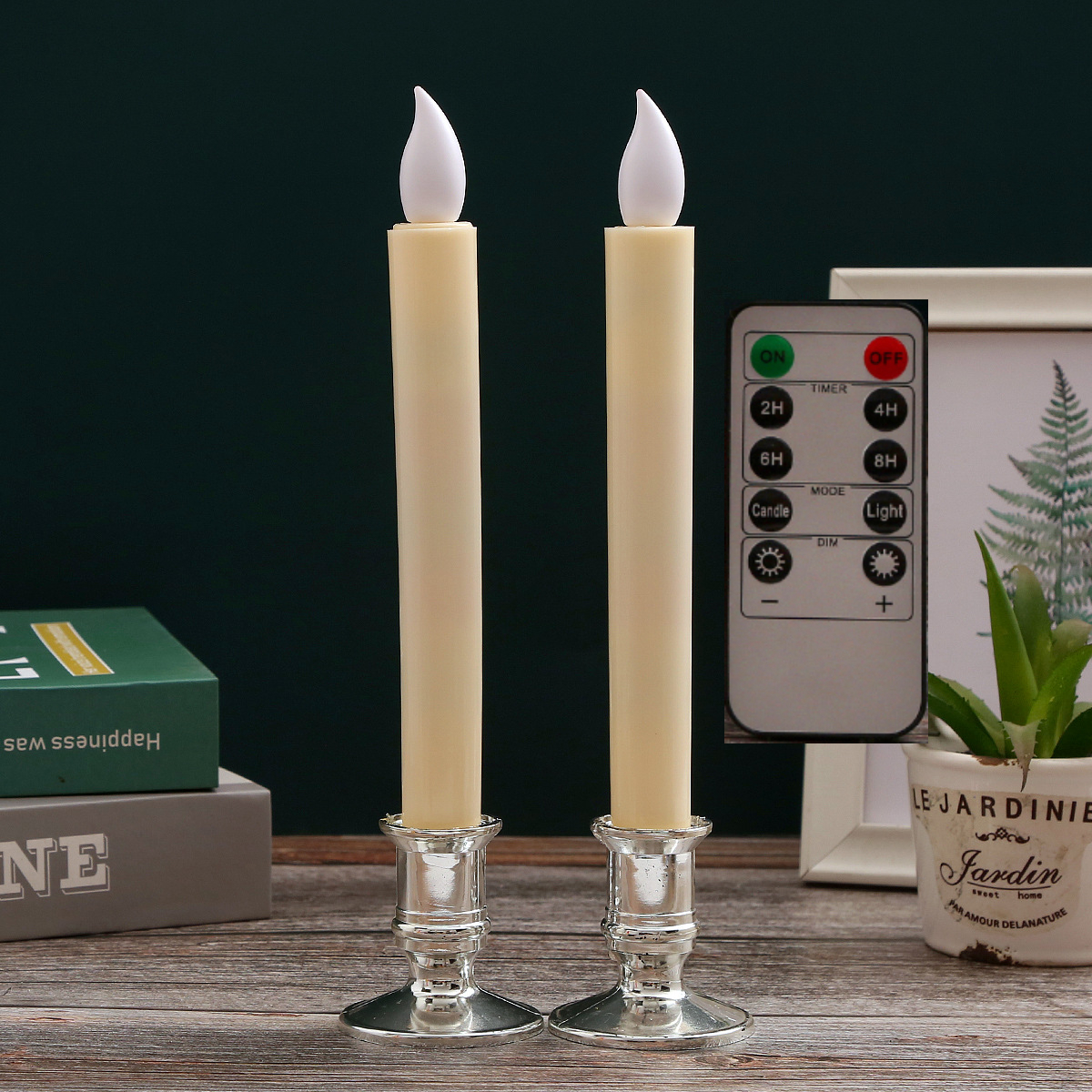 Yên tâm 2pcs dẫn đèn nến điện tử dài thần nến không khói mô phỏng ngọn lửa đầu nến thích hợp cho nhà thờ bàn thờ đám cưới thần nến địa điểm bầu không khí bố trí đạo cụ