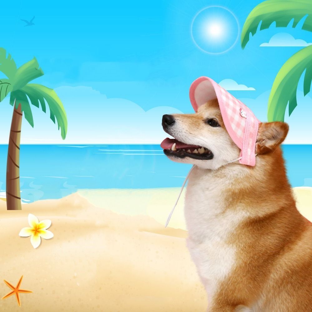 Dog Visor - Palm Tree Pink