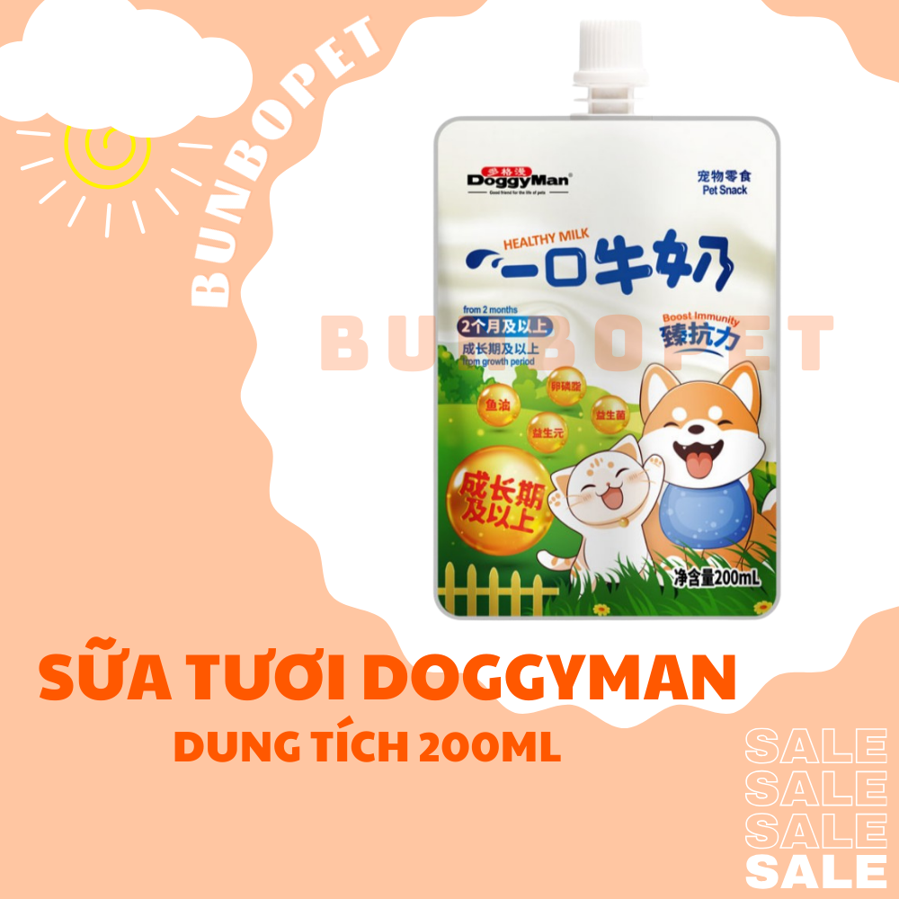 Sữa Tươi DoggyMan, Sữa Tươi Chó Mèo Dinh Dưỡng 200ml