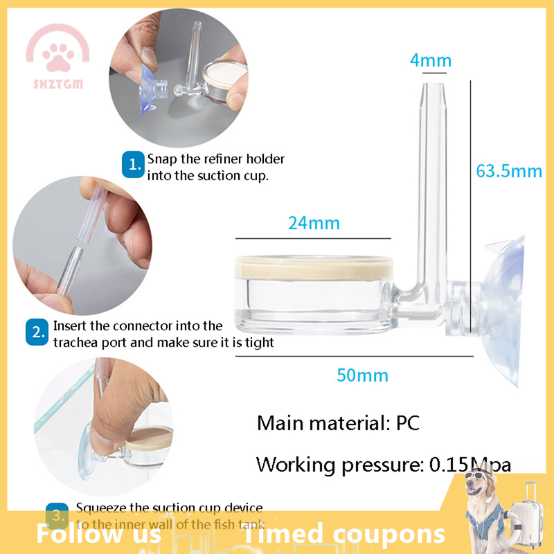 【SHZTGM】 Máy Phun CO2 cho bể cá Máy khuếch tán CO2 trong suốt Máy lọc khí CO2 tấm gốm Đặc biệt tích hợp chất liệu PC Máy Phun CO2 cho bể cá