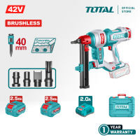 TOTAL Tools Cordless Concrete Nailer + Battery + Charger + Nails (42V / 19-40mm / Brushless) TCNLI420602