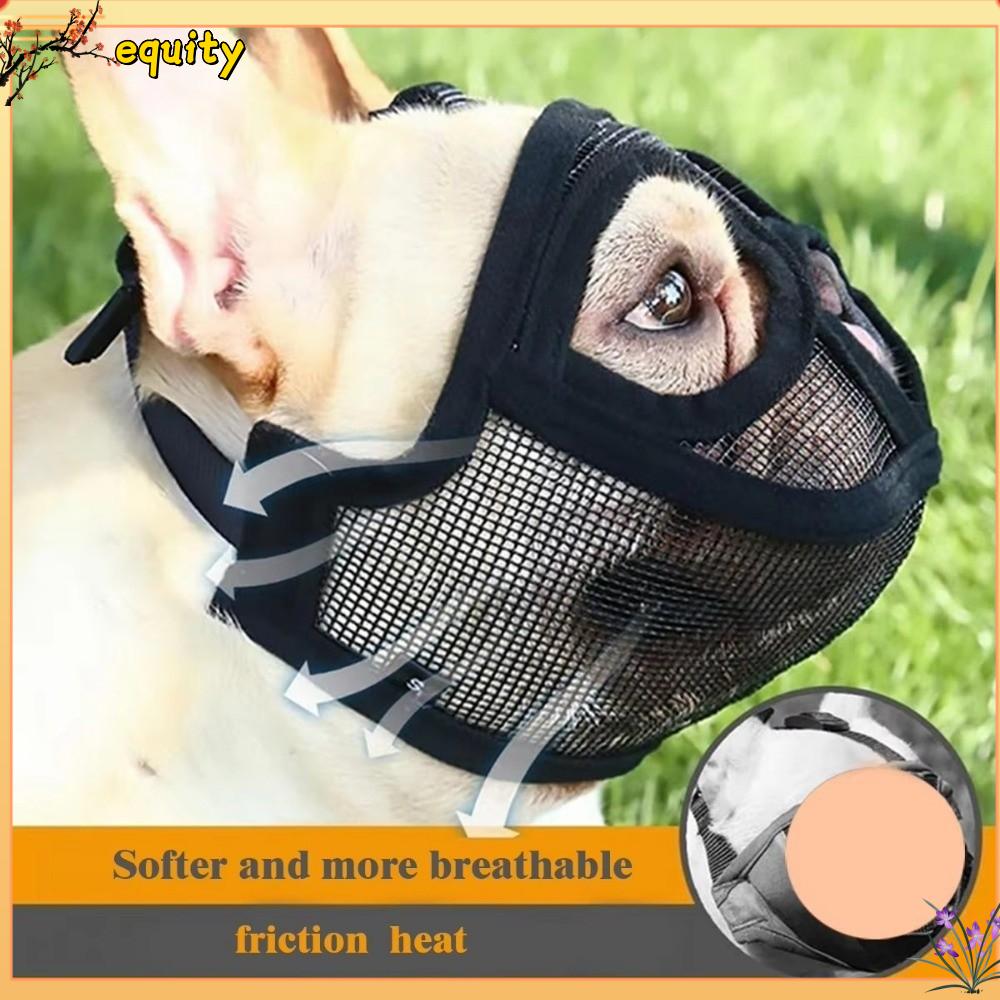 EQUITY Có thể điều chỉnh nạ cho chó cưng Thoáng khí Lưới mềm nạ Bulldog Phổ quát Chó miệng ngắn Mõm chó Bulldog Pháp Đồ dùng cho thú cưng