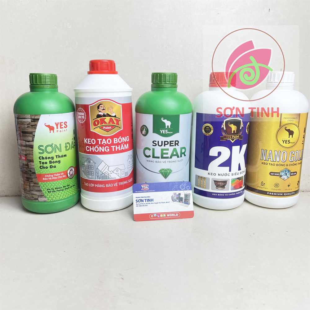 Keo bóng nước chống thấm 1Lít OKAY paint hoặc Yes Paint