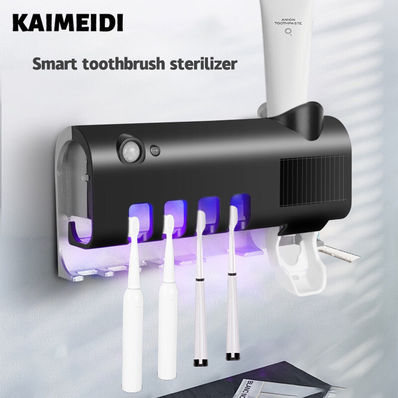 Toothbrush Sterilizer Holder Automatic Toothpaste Dispenser Cleaner Disinfection 