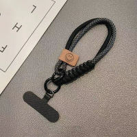 Color Blocking Woven Phone Lanyard British Style Wrist Lanyard Short Phone Case Lanyard