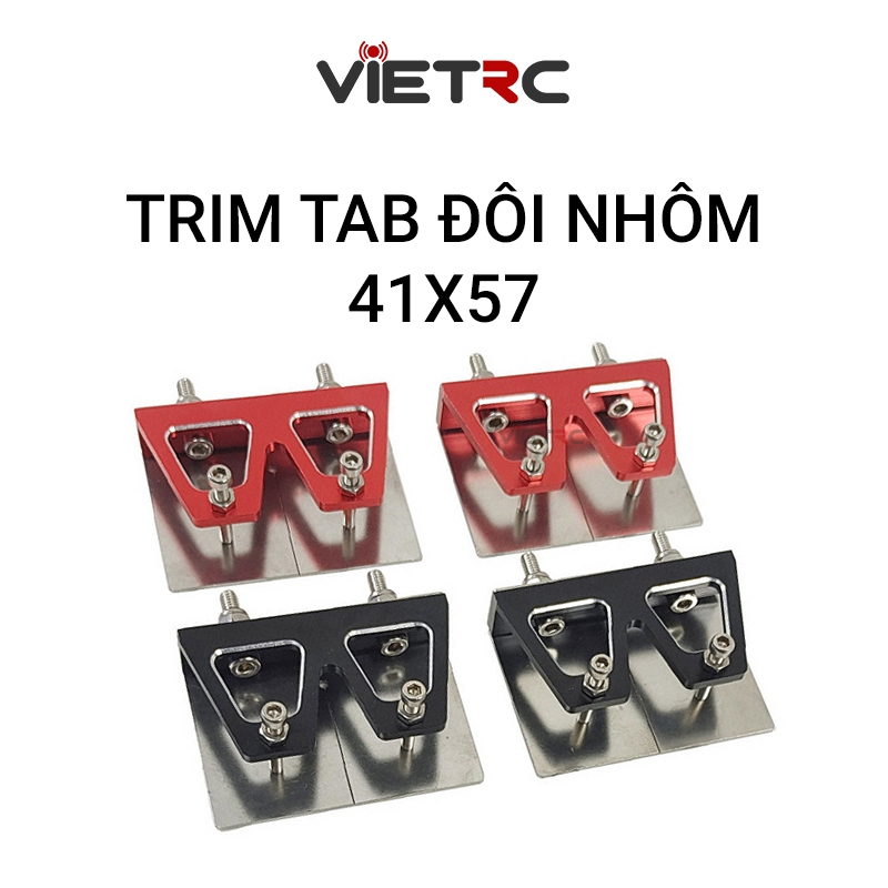 Trim tab đôi nhôm CNC 41x57mm ráp tàu/cano điều khiển từ xa