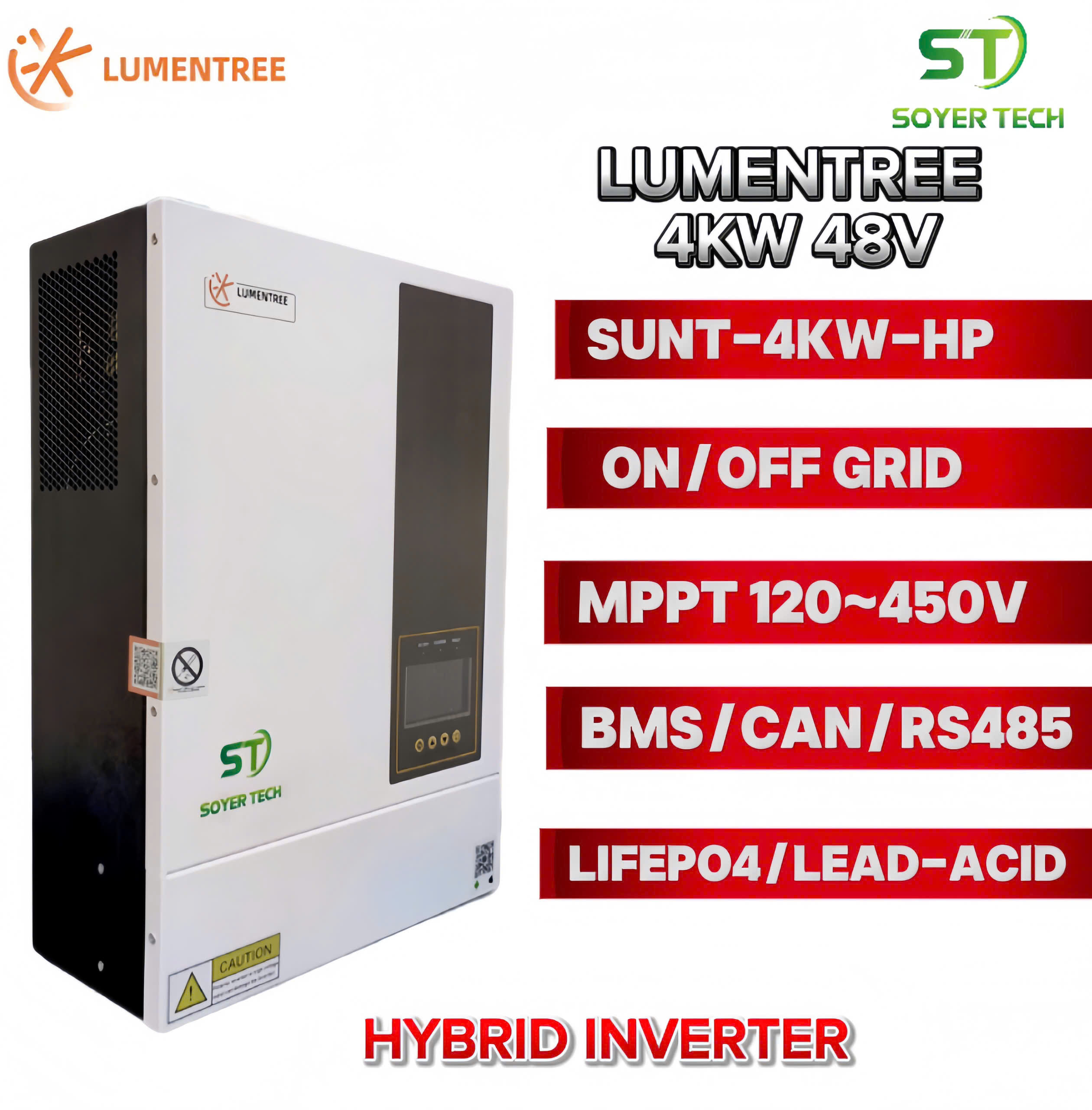 Biến tần năng lượng mặt trời LUMENTREE HYBRID INVERTER 4KW – Model SUNT-4.0KW-HP | MPPT 120~450V 1 P