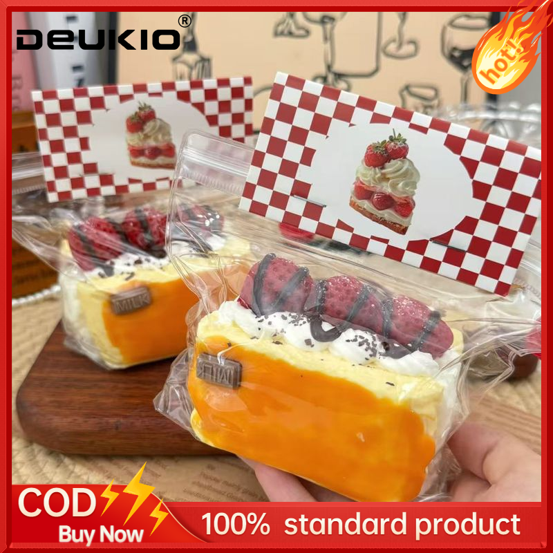 DEUKIO Realistic Strawberry Croissant Squishy Toy for Stress Relief and Fun Play ราคา 259 บาท*ส่งฟรี