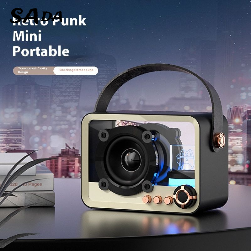 SADA Glass high-transparency Bluetooth speaker portable mini outdoor USB charging subwoofer desktop atmosphere light Bluetooth speaker ราคา 525 บาท*ส่งฟรี