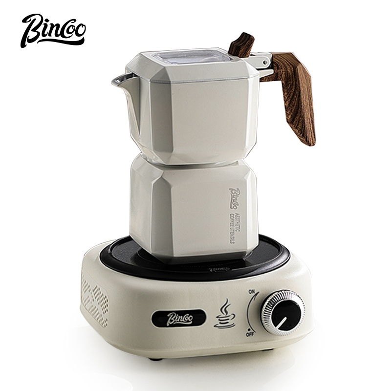 BINCOO Double Valve Moka Pot with Electric Ceramic Stove Set Household Small Italian Hand Grinding Coffee Machine Coffee Utensil Set 2Cups ราคา 1,535 บาท*ส่งฟรี