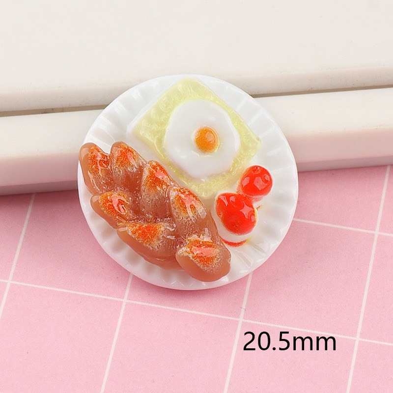 Charm (C287) slime/ Dụng Cụ Charm Trang Trí [Ko Keo & Nút] Đĩa Món Ăn 3D Xinh Xắn - Gía 1 charm