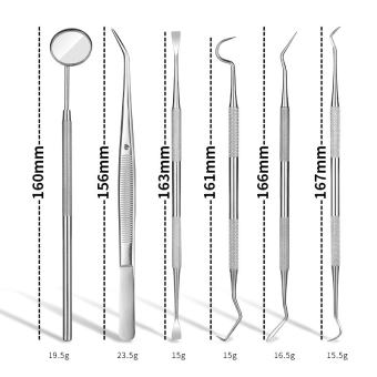 Bộ Đồ Khám Nha Khoa - Bộ Dụng Cụ Khám Răng Cơ Bản 5 Chi Tiết Cao Cấp Bằng Thép