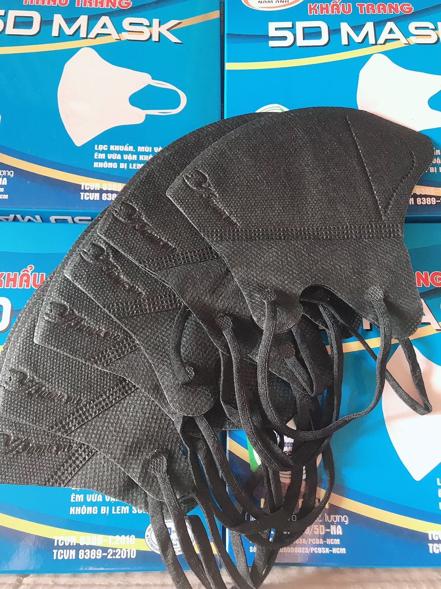 KHẨU TRANG 5D MASK MÀU ĐEN SET 30 CÁI
