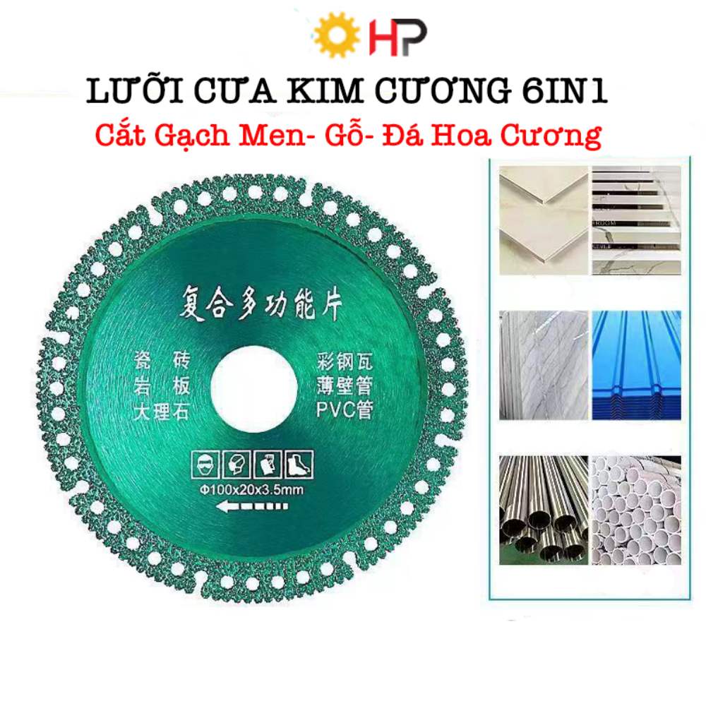 Lưỡi Cưa Kim Cương 6 Trong 1 100mmSiêu Mỏng Dùng Cắt Gạch Men Gỗ Đá Hoa Cương
