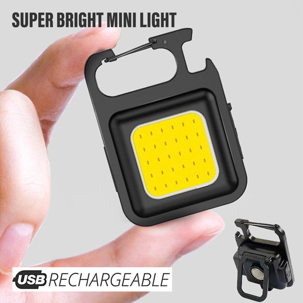 Siêu Sáng Mini COB Đèn pin móc khóa Sạc Đèn Đèn Cắm Trại Với Nam Châm 4 chế độ chiếu sáng Cho cắm trại tại nhà Đèn Pin