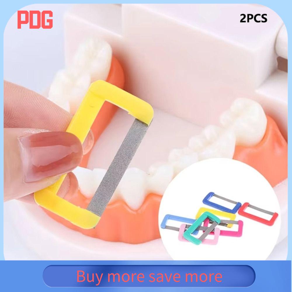 PDG 2Pcs Chăm sóc răng miệng Dải đánh bóng nha khoa Dùng một lần với cát Dụng cụ đánh bóng răng Di động mini Dụng cụ đánh bóng men răng giữa Để làm trắng răng