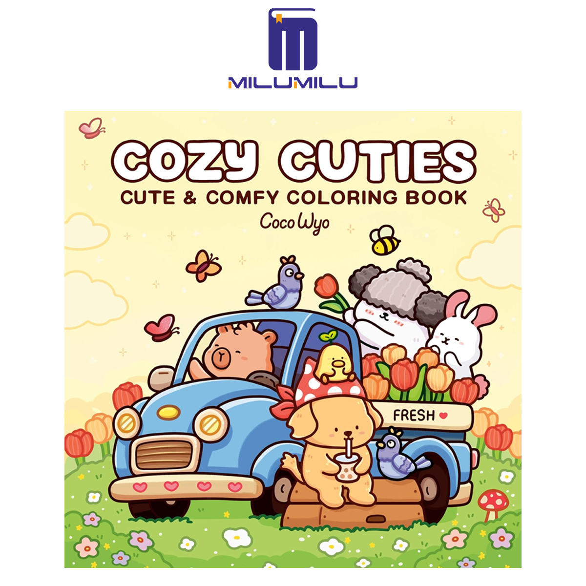 Cozy Cuties: สมุดภาพระบายสีสำหรับผู้ใหญ่และเด็ก (สบายช่องว่างระบายสี) ปกอ่อนโดยหนังสือภาษาอังกฤษดั้งเดิม Coco Wyo
