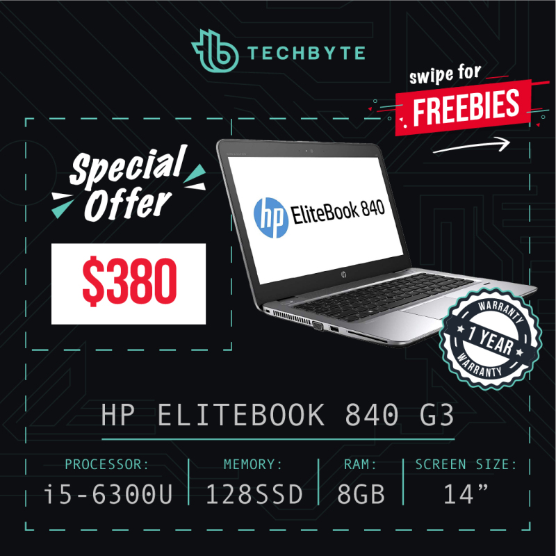 HP Elitebook 840 G3 - 14 inch - Core i5 6300U - 8GB RAM - 128GB SSD