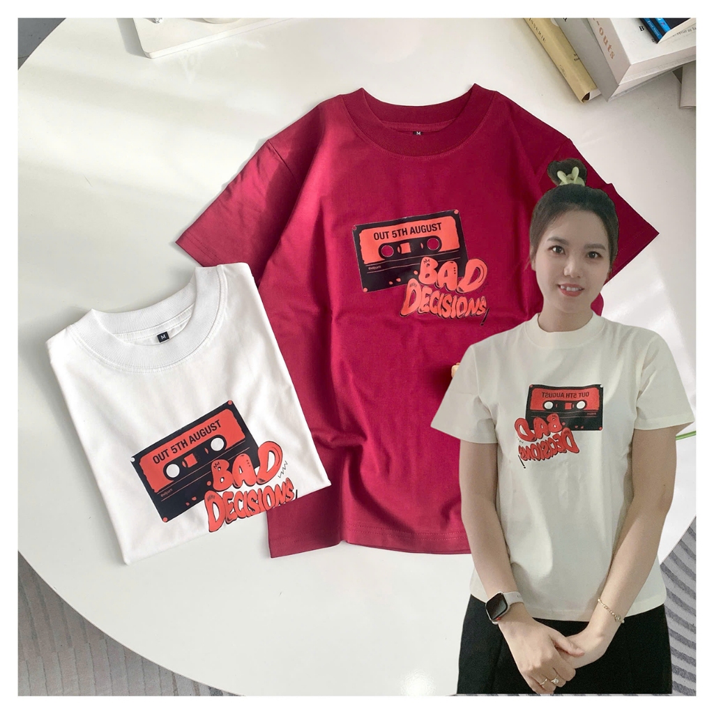 Áo Baby Tee chất cotton 2 chiều mẫu BAD DECISIONS