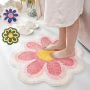 NonSlip Flower Bath Mat by CozyHome - Absorbent and Soft