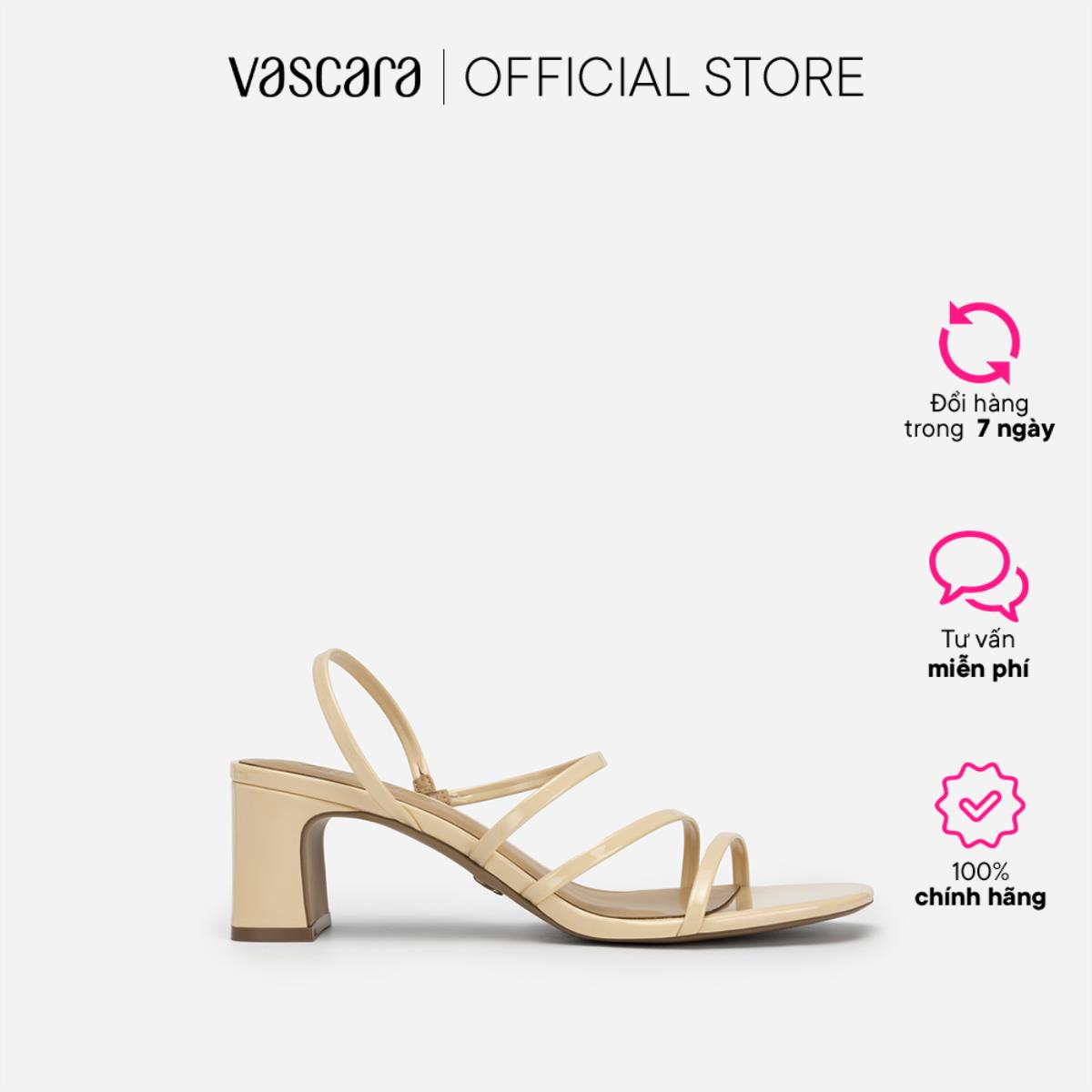 Vascara giày sandal quai ngang mảnh phối slingback - sdn 0745